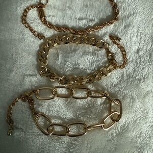 Elegant Gold Chain Bracelet Set